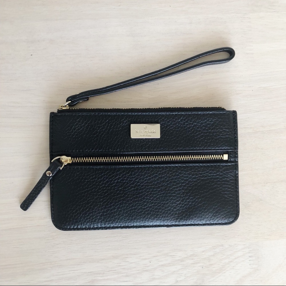 Kate Spade Black Leather Wristlet